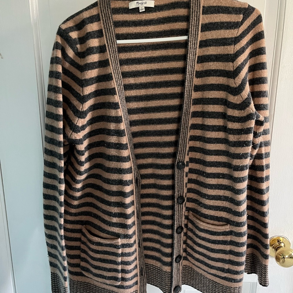 Madewell Black and Tan Striped Knit